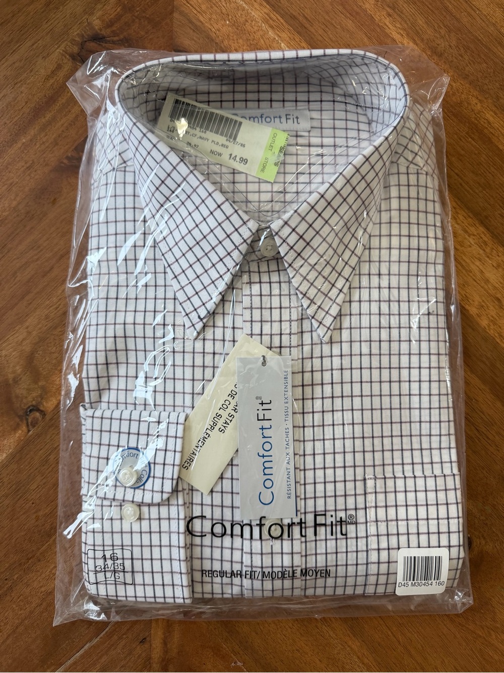 Vintage Mens Deadstock Dress Shirt L 16 34/35 NOS NWT Sears Comfort Fit 90s